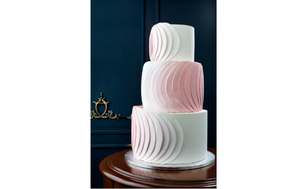White And Pink Wedding Cake